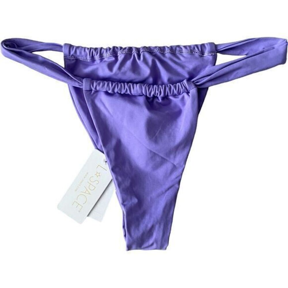 L Space Siren Bikini Top D Cup Gina Bitsy Bikini Bottom Large Amethyst Purple - Picture 7 of 9